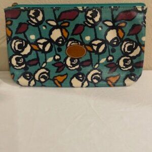 Fossil PVC Coated Pouch Makeup Case in Rose Pattern #106